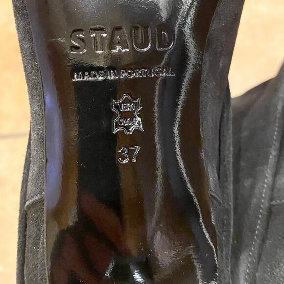 Staud Wally Foldover Black Suede Booties 37 NWOB - Picture 7 of 7